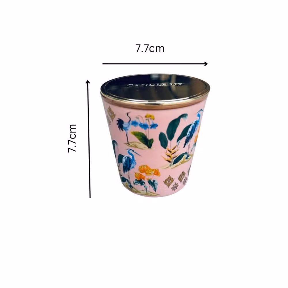 Candle Up Gulabi Pink Soy Wax Votive Candle with Floral and Woody Scent in a Multicolour Gold Glass Container – 3