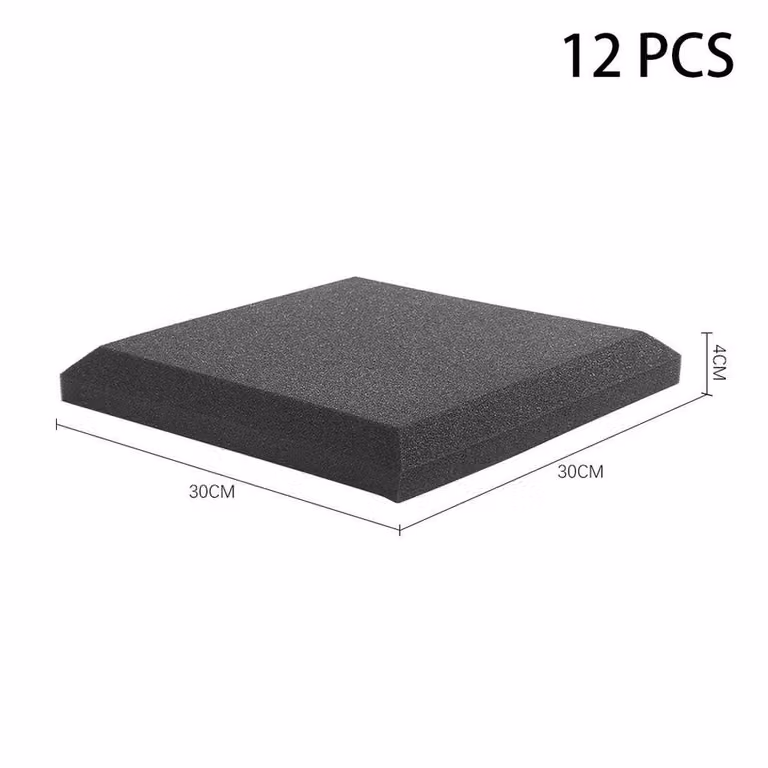 NESTLUNE 12 Piece Grey Foam Acoustic Wall Panel Tiles for Studio