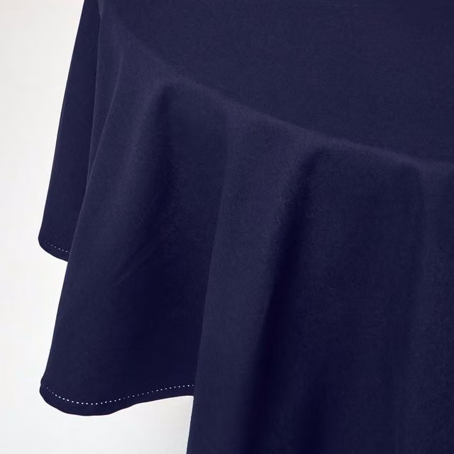 Homescapes Plain Blue Cotton Tablecloth