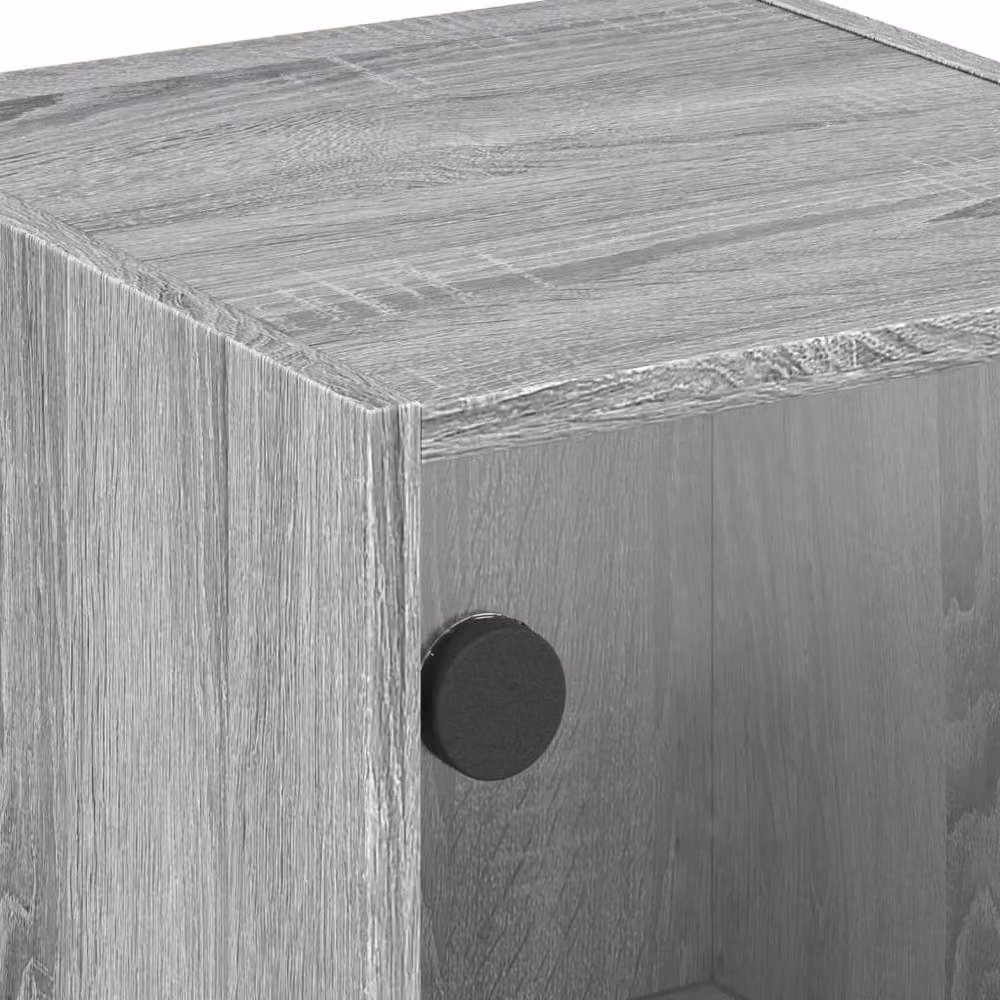 Berkfield Home Side Cabinet with Glass Doors in Grey Sonoma, W/D/H: 35 x 37 x 75.5 cm – 2