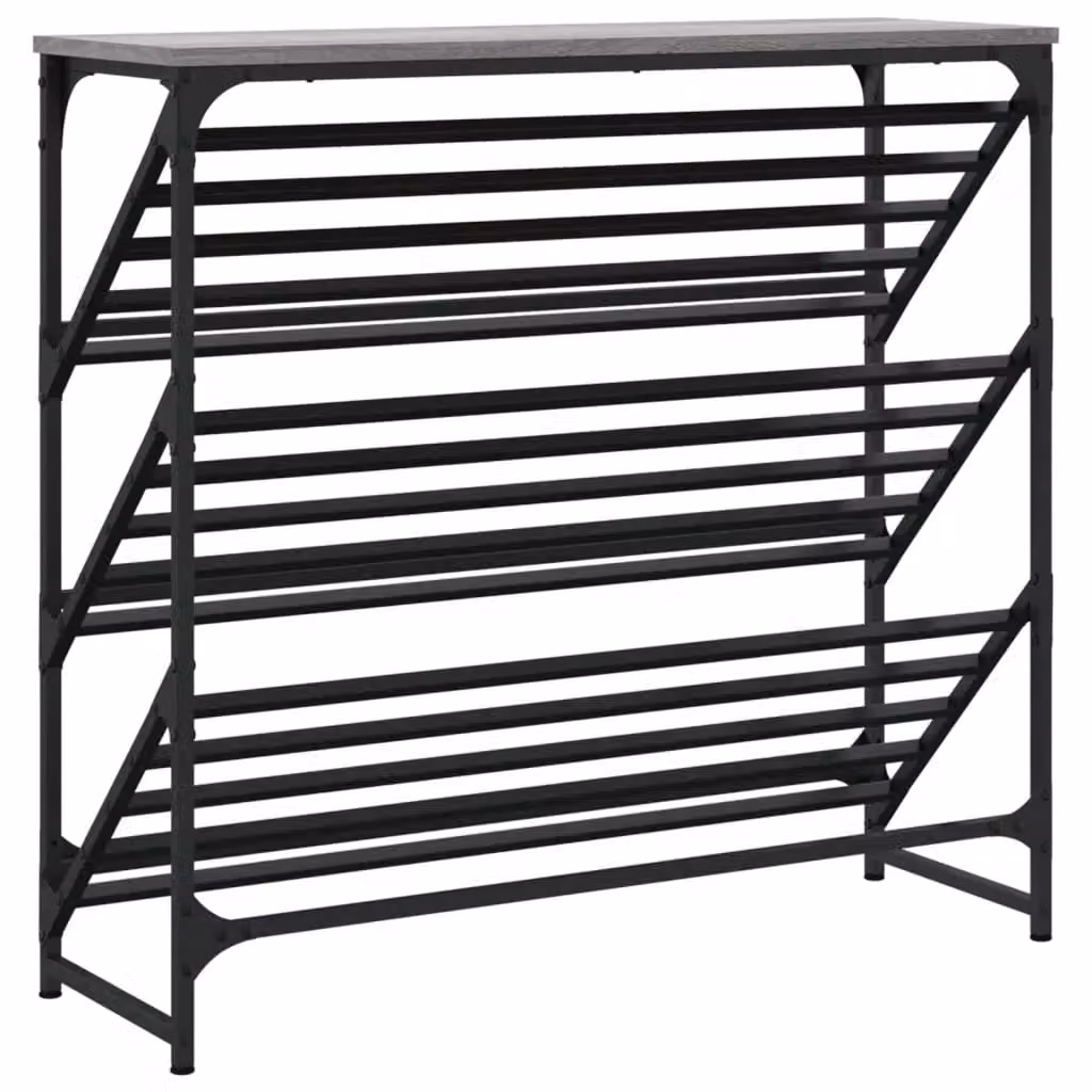 Berkfield Home Shoe Rack in Grey Sonoma, W/D/H: 90 x 30 x 85 cm – 5