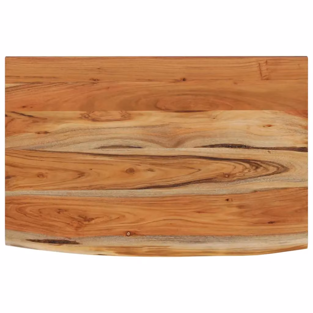 Berkfield Home Rectangular Wall Shelf in Brown Solid Acacia Wood with Live Edge, W: 50 cm, D: 30 cm, H: 3.8 cm – 2