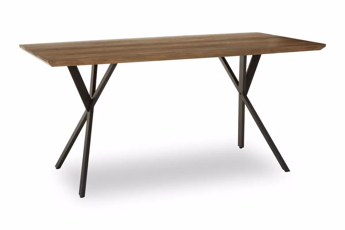 Interiors by Premier Arron Modern Rectangular Dining Table in Brown and Black with X-Frame Design, W/D/H: 160 x 76 x 90 cm – 2