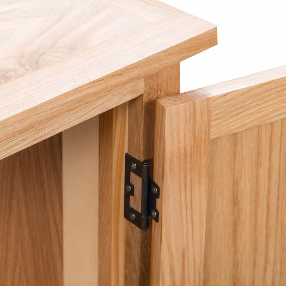 Berkfield Home Corner Cabinet in Brown Solid Oak Wood W/D/H: 80 x 33.5 x 78 cm – 3