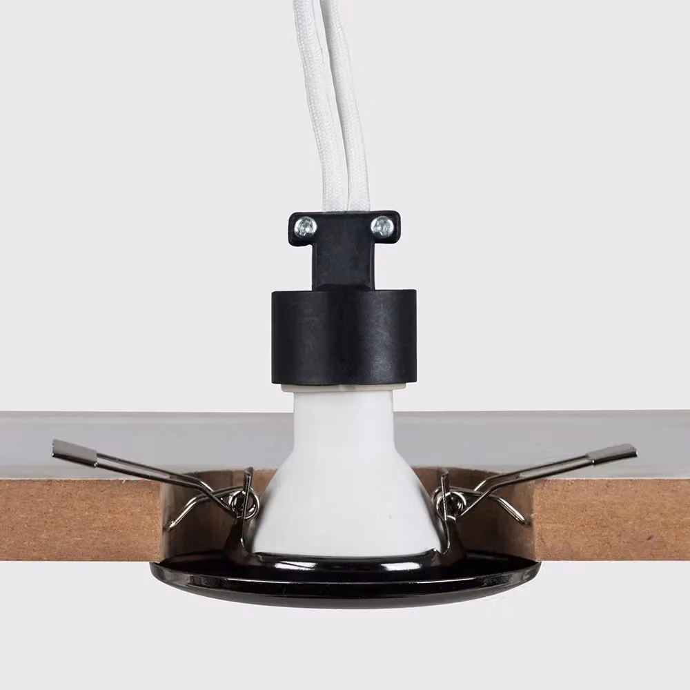 ValueLights Modern Black and Chrome Metal Fixed Downlight Ceiling Light Fitting – 4