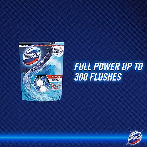 Domestos Power 5 Ocean Toilet Rim Blocks, Blue, 5 x 55 g – 2