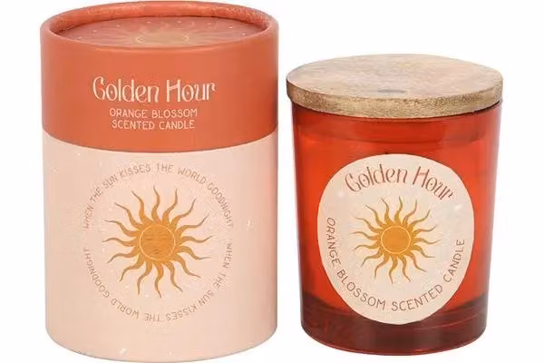 KDMD Golden Hour Orange Blossom Candle, Fresh Floral Scent in Orange Glass – 2