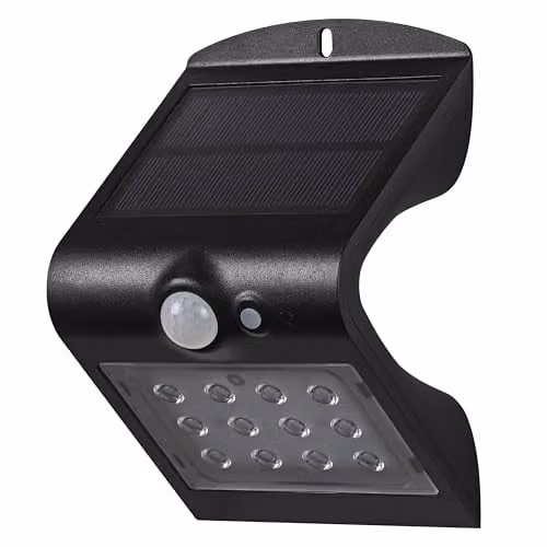 Osram Endura Solar LED Floodlight, Black, 1.5W, 200lm, with Motion and Dusk Sensors, IP65, 4000K Cool White