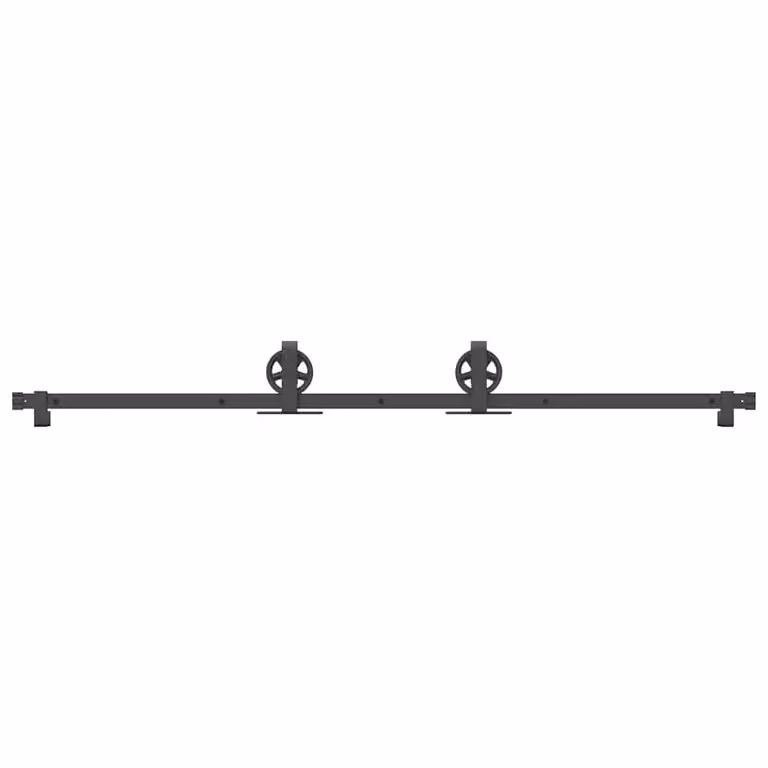 Berkfield Home Sliding Door Hardware Kit, Black Steel, 183 cm