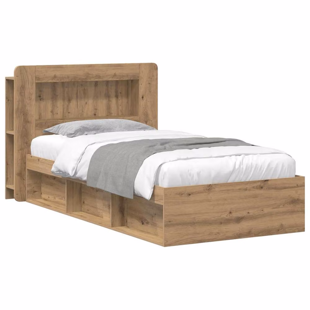 Berkfield Home Artisan Oak Bed Frame with Storage Drawers, Brown, W/D/H: 100 x 200 cm – 2