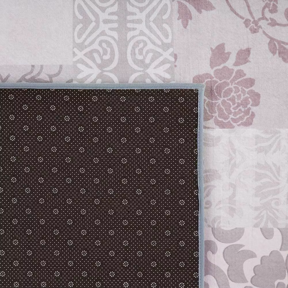 Wyld and Coco Grey Low-Pile Polyester Floral-Geometric Rug W: 160 cm, L: 230 cm – 3