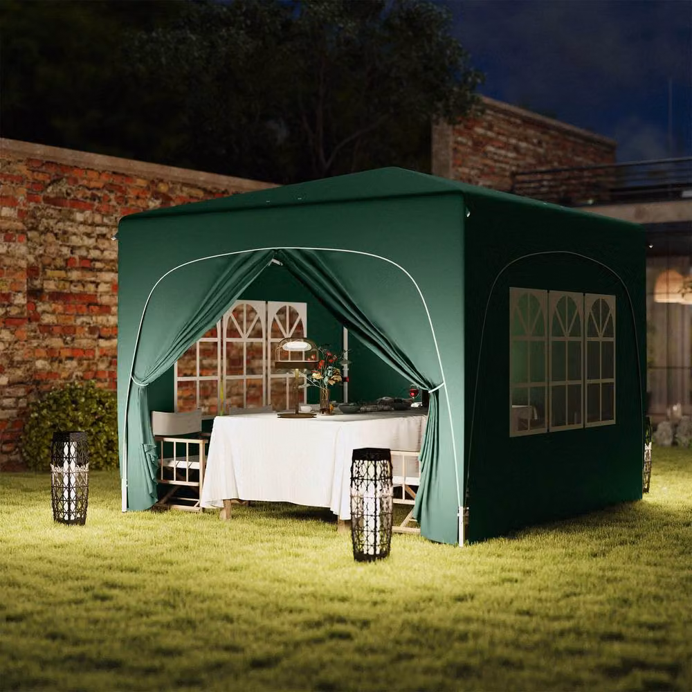 Matteo Pop-Up Gazebo Shelter in Green with Accessories, W: 300 cm, D: 300 cm, H: 273 cm – 6