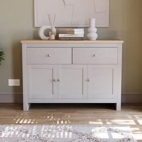 Vida Designs Arlington 2 Drawer 3 Door Sideboard in Grey – 3