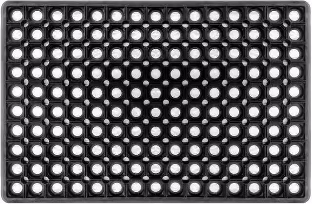 KORVIXA Industrial Non-Slip Rubber Ring Door Mat in Black, W/D: 100 x 110 cm – 1