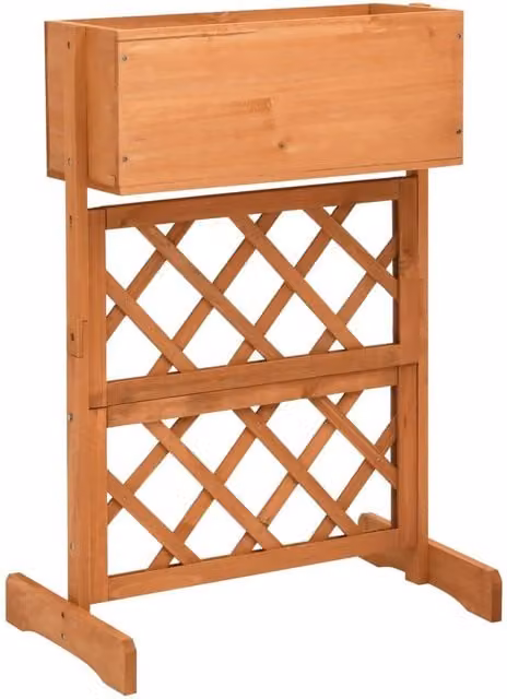 Berkfield Home Orange Wood Garden Trellis Planter W/D/H: 45 x 30 x 74 cm