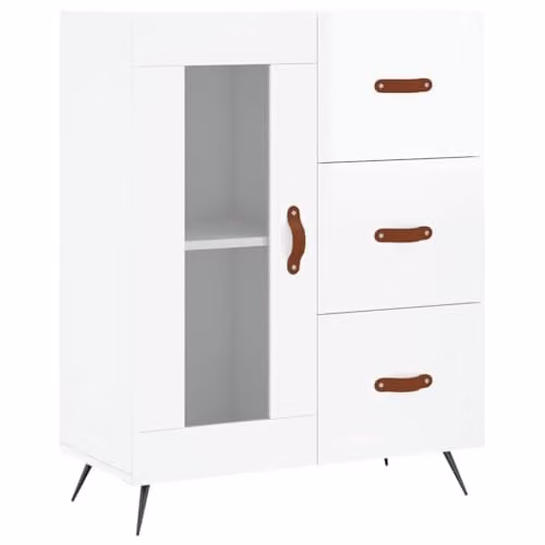 vidaXL High Gloss White Sideboard in Engineered Wood W/D/H: 69.5 x 34 x 90 cm