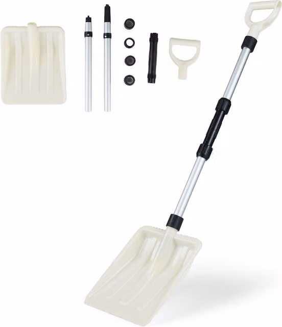 COSTWAY Wide Aluminium Snow Shovel, White