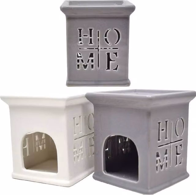 BARGAINS-GALORE Set of 4 Ceramic Tealight Oil Burners for Wax Melt Fragrance in Multicolour and White – 1