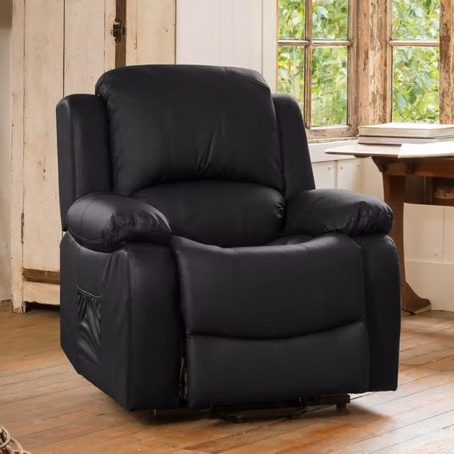 Artemis Home Glendale Manual Recliner Armchair in Black Synthetic Leather