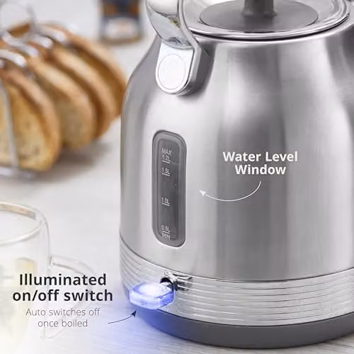 Swan SK14631SS Retro Traditional Kettle in Silver Stainless Steel, 1.7L, 3KW, with Removable Limescale Filter – 4