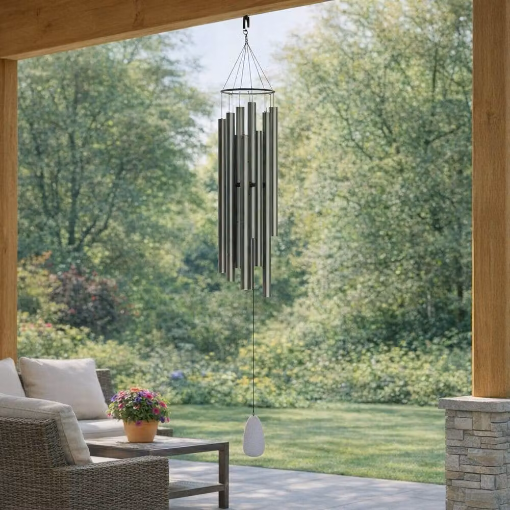 Woodstock Chimes Bells of Paradise Extra Large Outdoor Wind Chime in Silver – 2