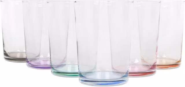 LAV Multicolour Bodega Highball Tumbler Glasses, 520 ml, Pack of 6
