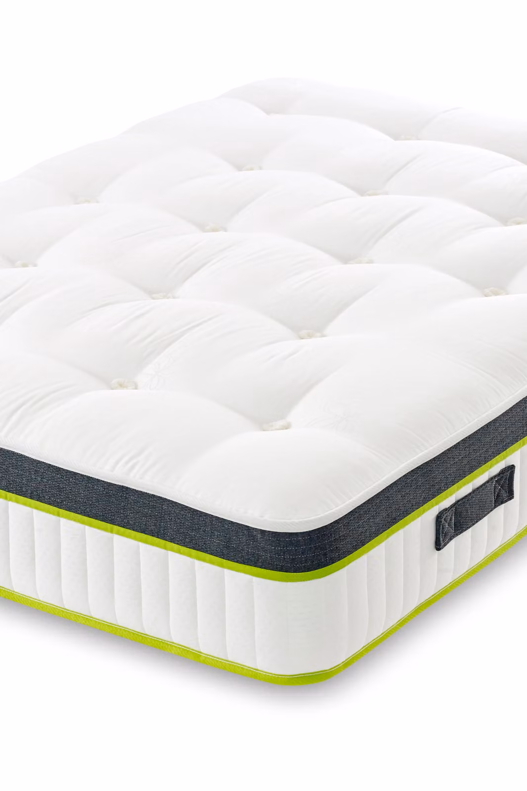 The Shire Bed Company Mode 1500 Count Pocket Sprung Tufted Mattress in White, W/D/H: 90 x 200 x 25.4 cm – 2