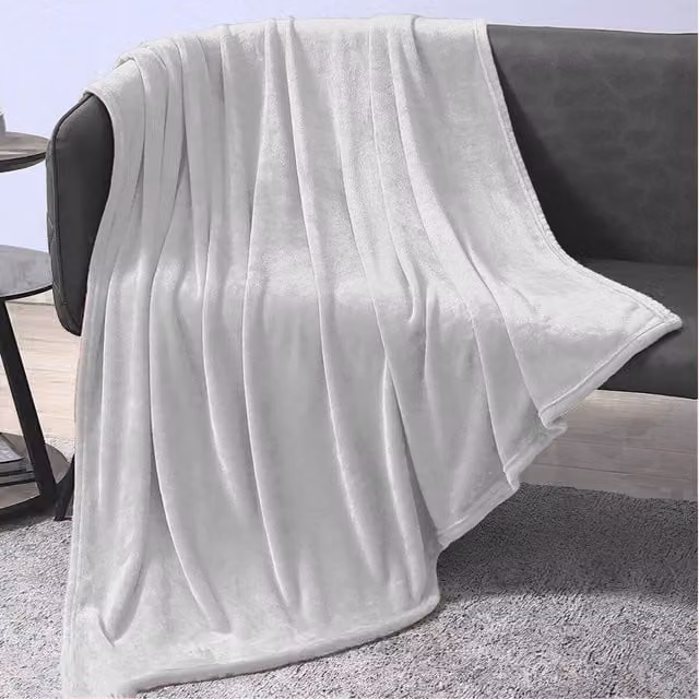 Ezysleep Faux Fur Super Soft Fluffy Throw in Silver, 240 cm