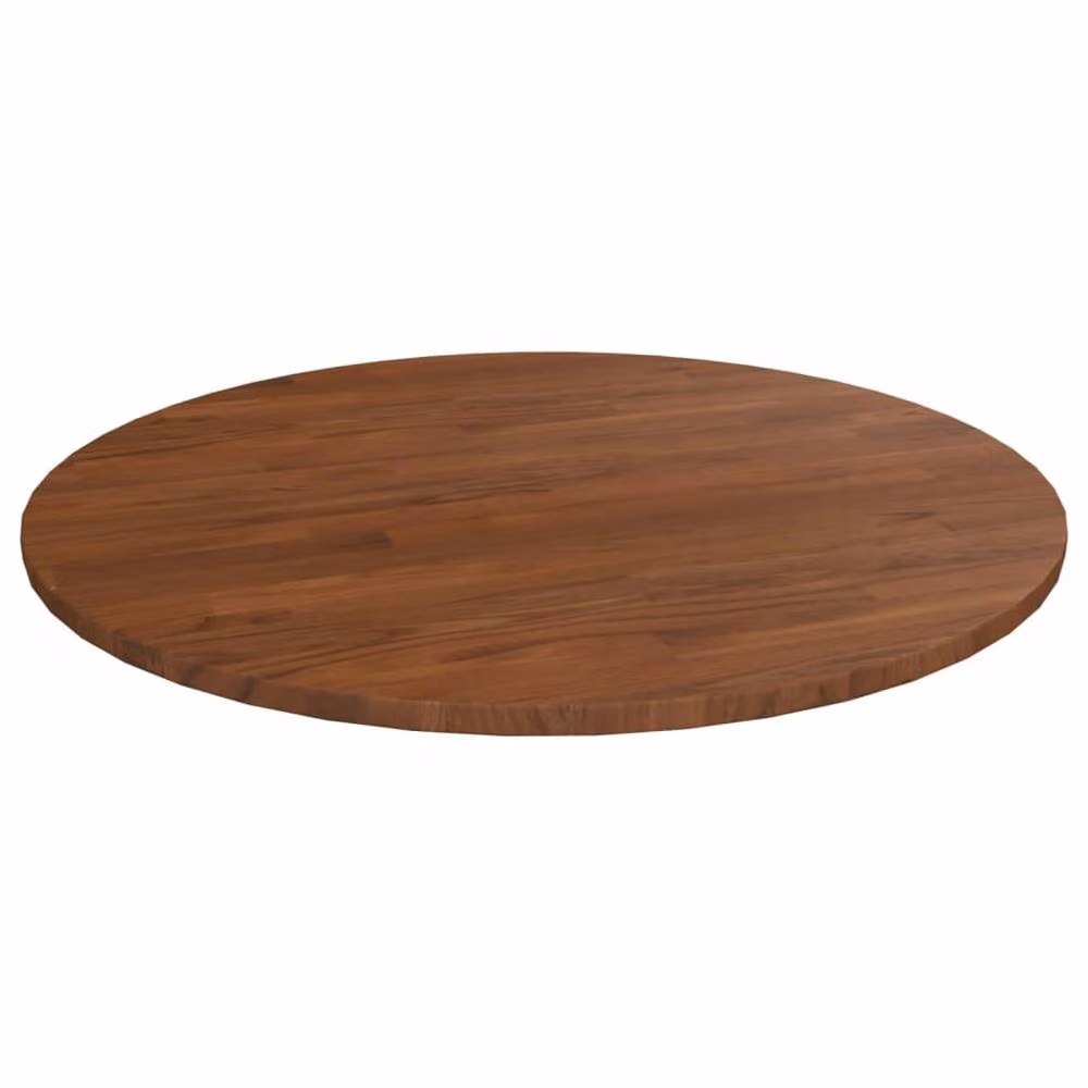 Berkfield Home Round Solid Oak Table Top, Dark Brown, Diameter: 80 cm, Height: 1.5 cm – 2
