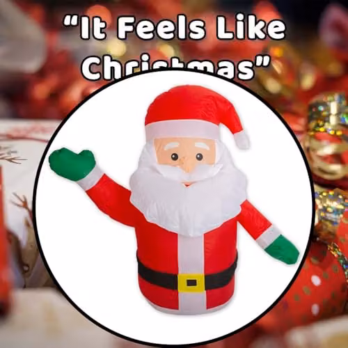 VFM e-Store Christmas Santa Inflatable Outdoor Decoration, Red and Multicolour, W: 107 cm, D: 105 cm – 6
