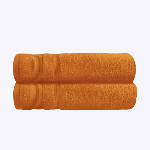 Allure Bath Fashions Pack of 2 Luxury Egyptian Cotton Towels with Border in Orange/Brown, W: 70 cm, L: 120 cm – 5