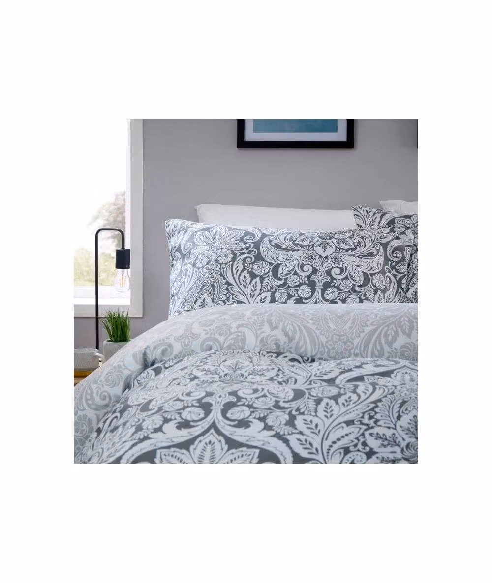New Edge Blinds Aria Grey Microfibre Seersucker Duvet Cover, 90 x 200 cm – 2