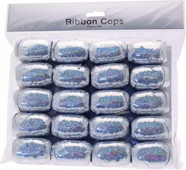 KDMD Holographic Silver Polyester Ribbon Bulk Pack