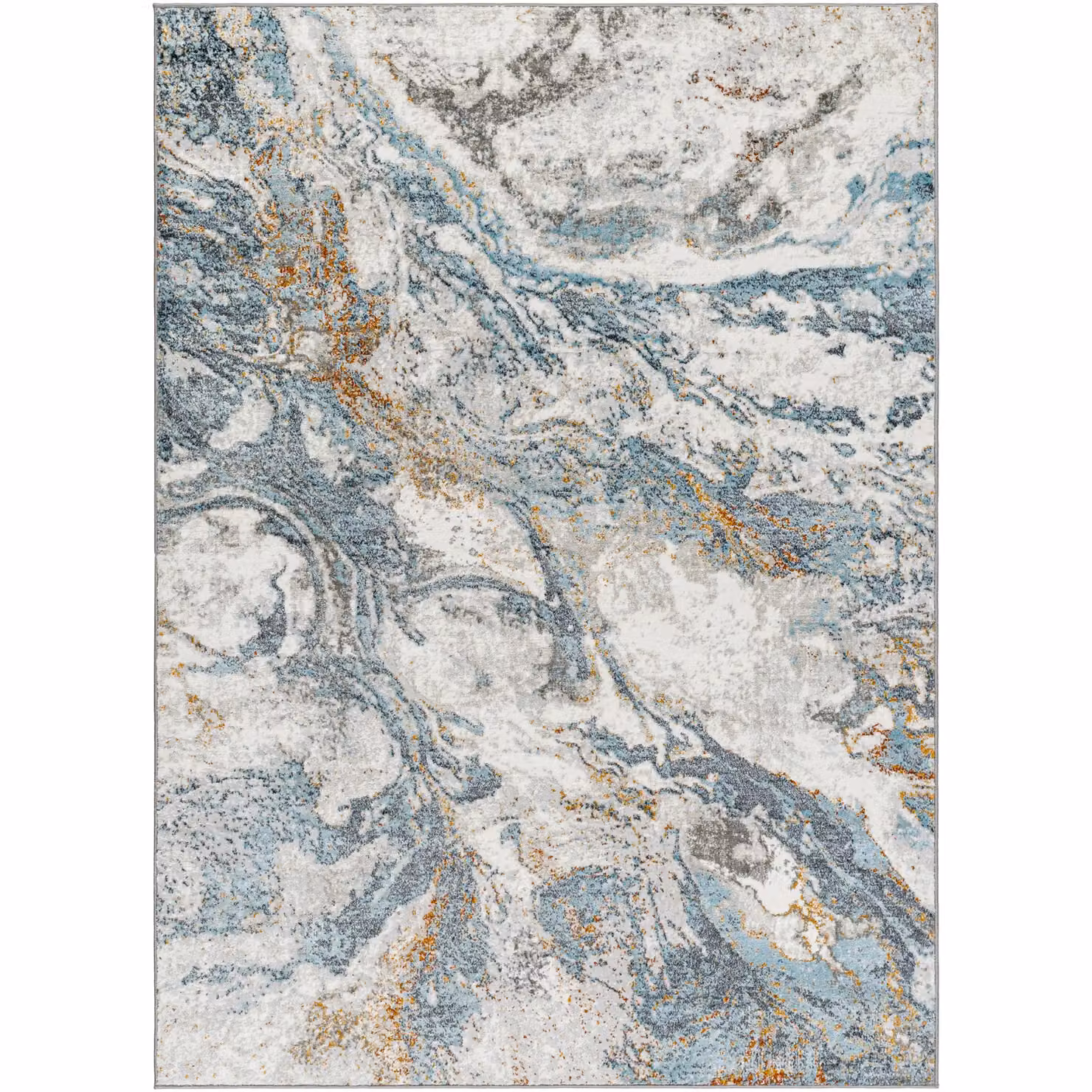 Livabliss San Francisco Abstract Modern Marble Rug in Blue, W: 200 cm, D: 275 cm – 2