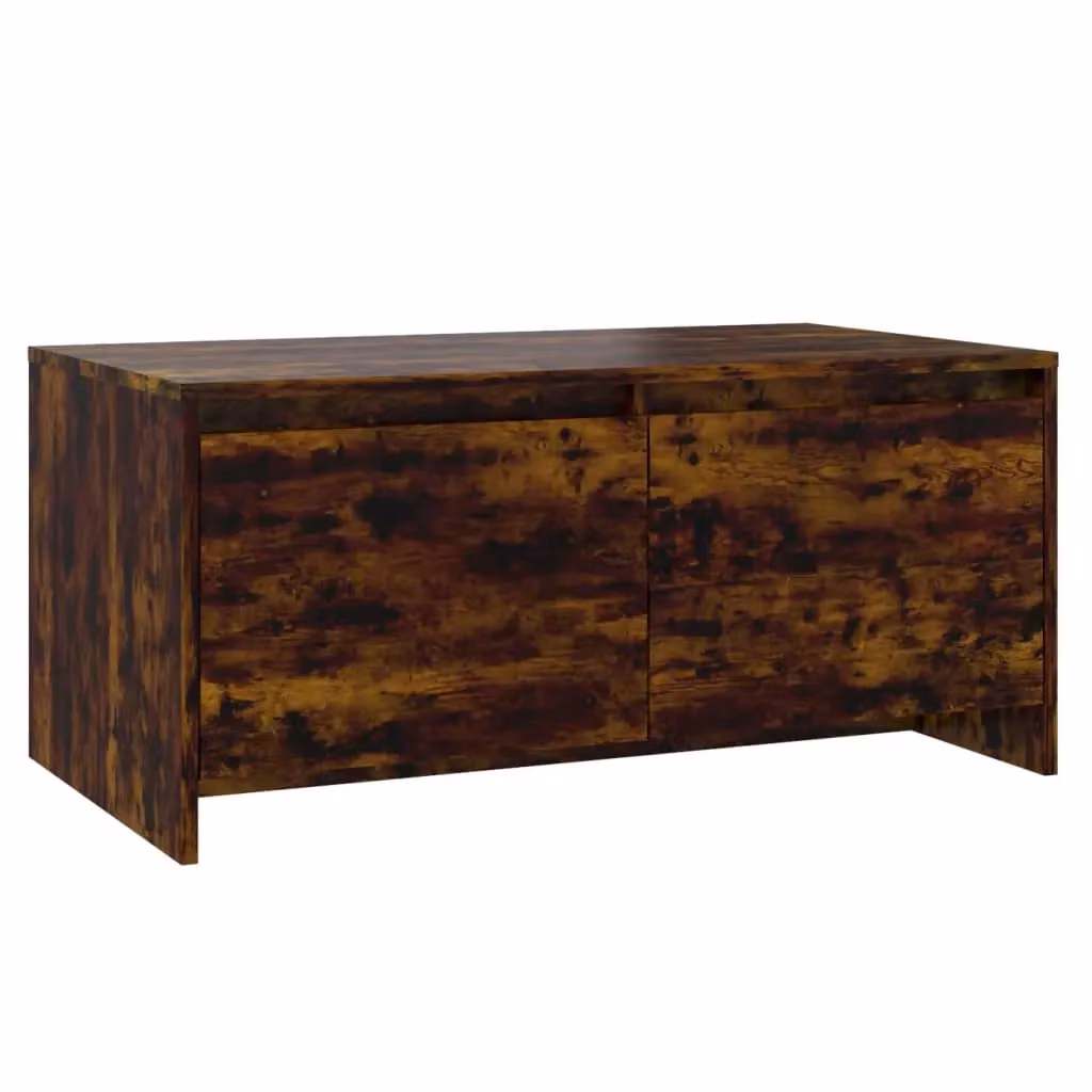 Berkfield Home Modern Rectangular Coffee Table in Smoked Oak Brown, W/D/H: 90 x 50 x 41.5 cm – 2