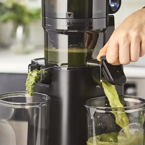 Cooks Professional Black Cold Press Slow Juicer with 1.8L Hopper and Wide XL Feeding Chute – 4