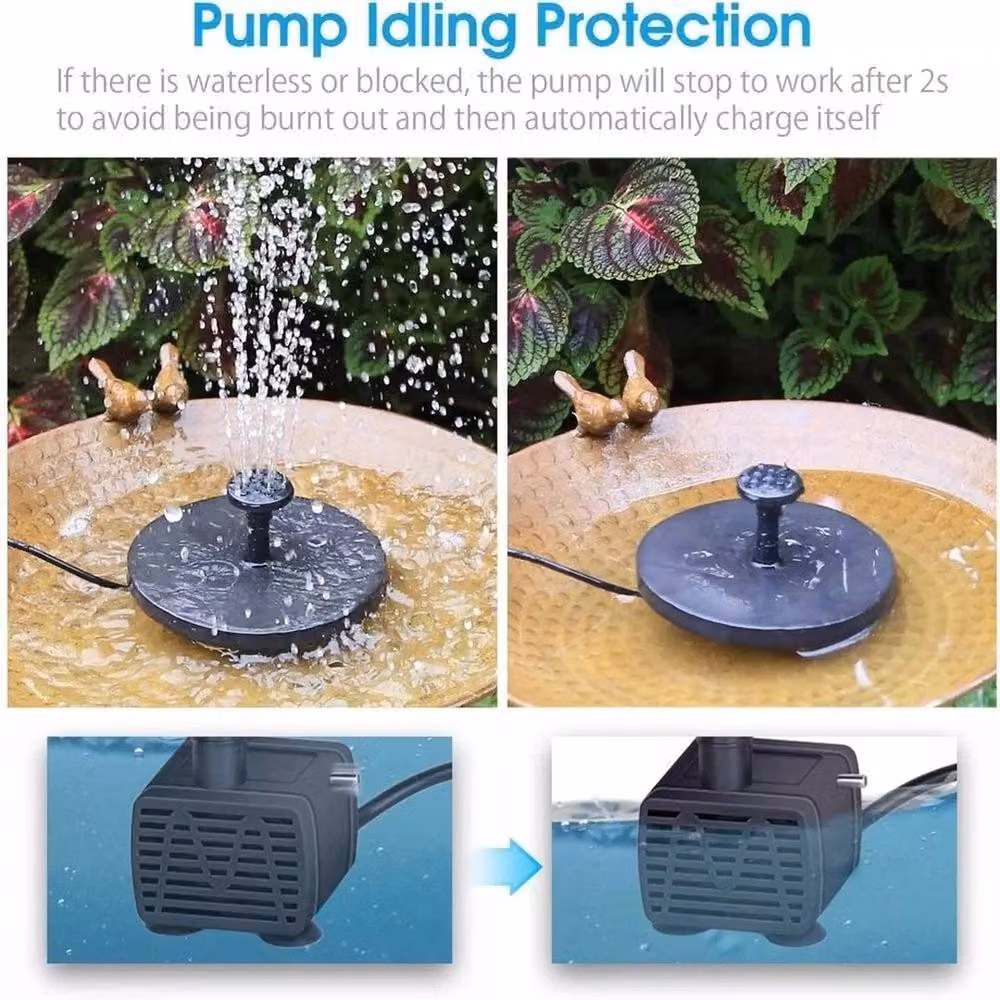 KORVIXA 5W Solar Powered Water Fountain Pump in Black, W/D/H: 100 x 100 x 1 cm – 3