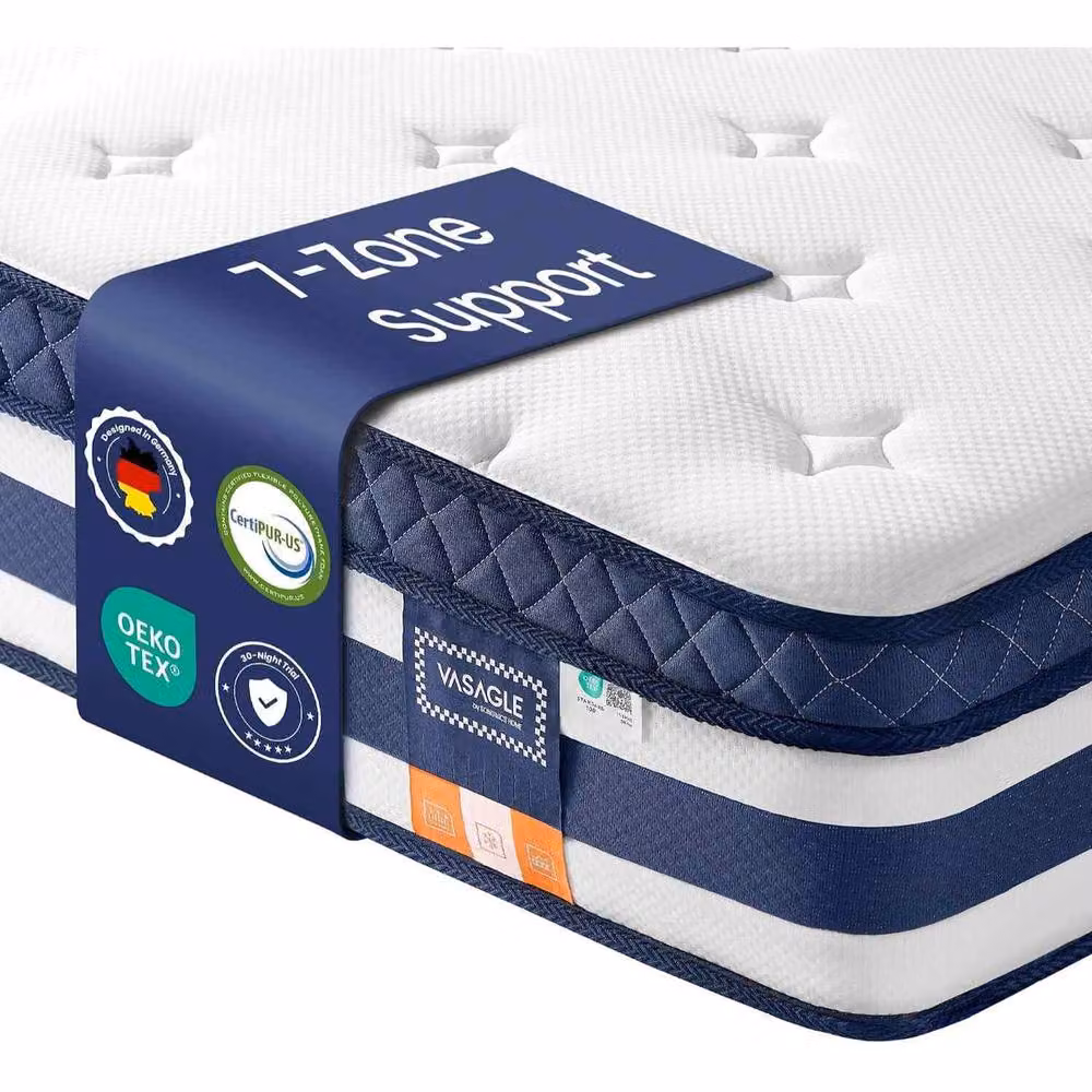 The Bazaarist Blue Hybrid Pocket Spring and Gel Memory Foam Mattress – 2