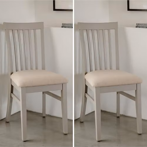 Statement Furniture Florence Wooden Dining Chairs with Upholstered High Back, Set of 2, W: 45 cm, H: 94 cm, D: 53 cm, Seat Height: 45 cm