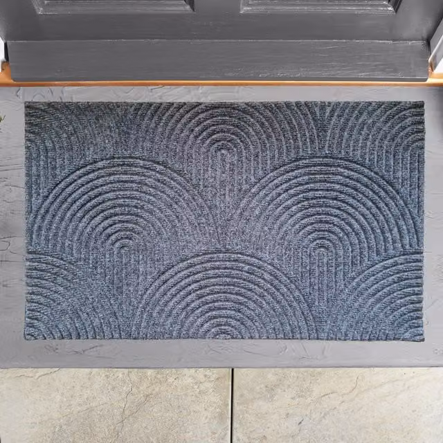 My Home Grey Non-Slip and Dirt-Repellent Rubber Doormat
