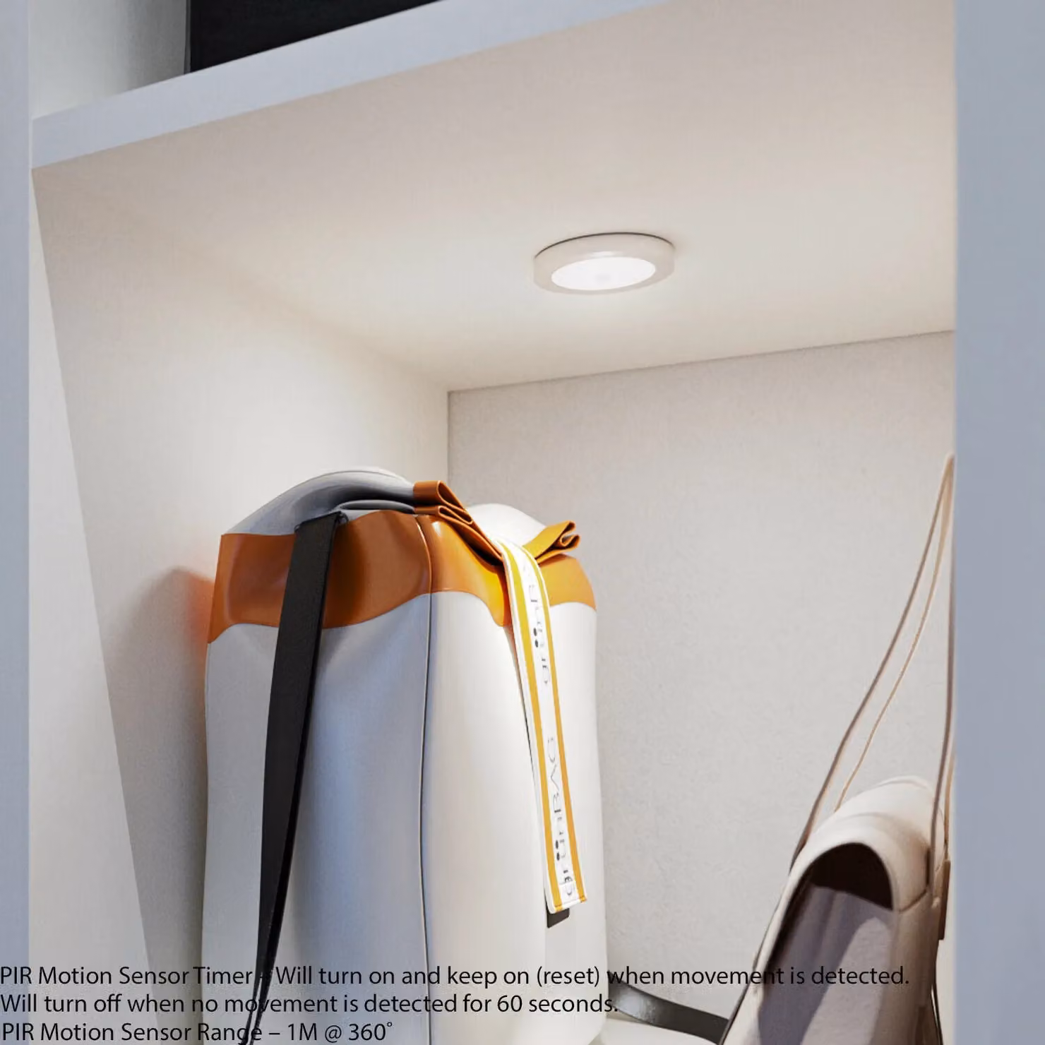 Loops 6x Aluminium Ultra-Slim Round Under Cabinet Kitchen Light and Driver Kit with PIR Motion Sensor in White – 3