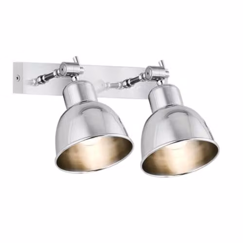 Netlighting Eufrat Twin Dome Wall Lamp in Brushed Chrome and Grey