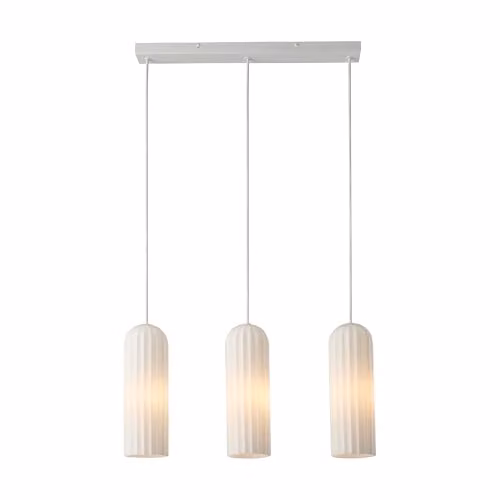 Nordlux Miella Suspended Pendant Light in White Opal Glass with E27 Socket, Height Adjustable