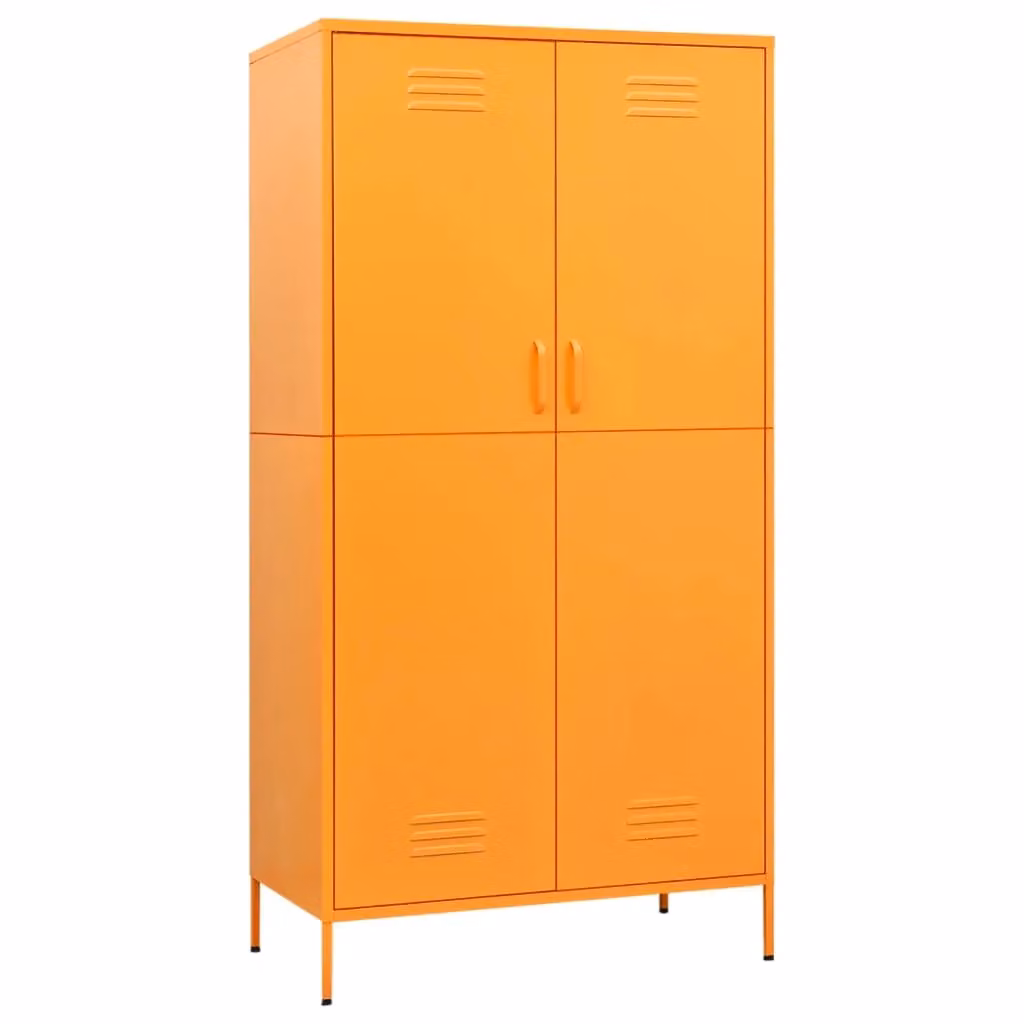 Berkfield Home Mustard Yellow Metal Wardrobe W/D/H: 90 x 50 x 180 cm – 2