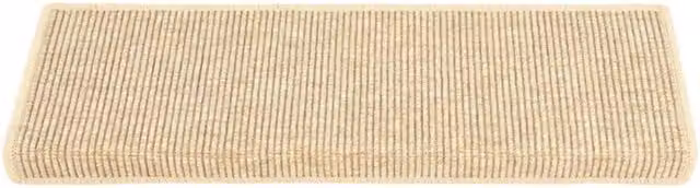 Berkfield Home Self-adhesive Sisal-Look Stair Mats, 15 Pieces, Light Beige, W: 65 cm, D: 21 cm, H: 4 cm