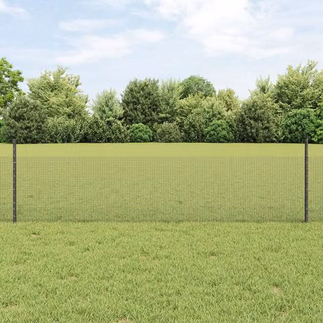 Berkfield Home Grey Metal and Plastic Chicken Wire Fence Set of 2, W: 25 cm, L: 0.5 m