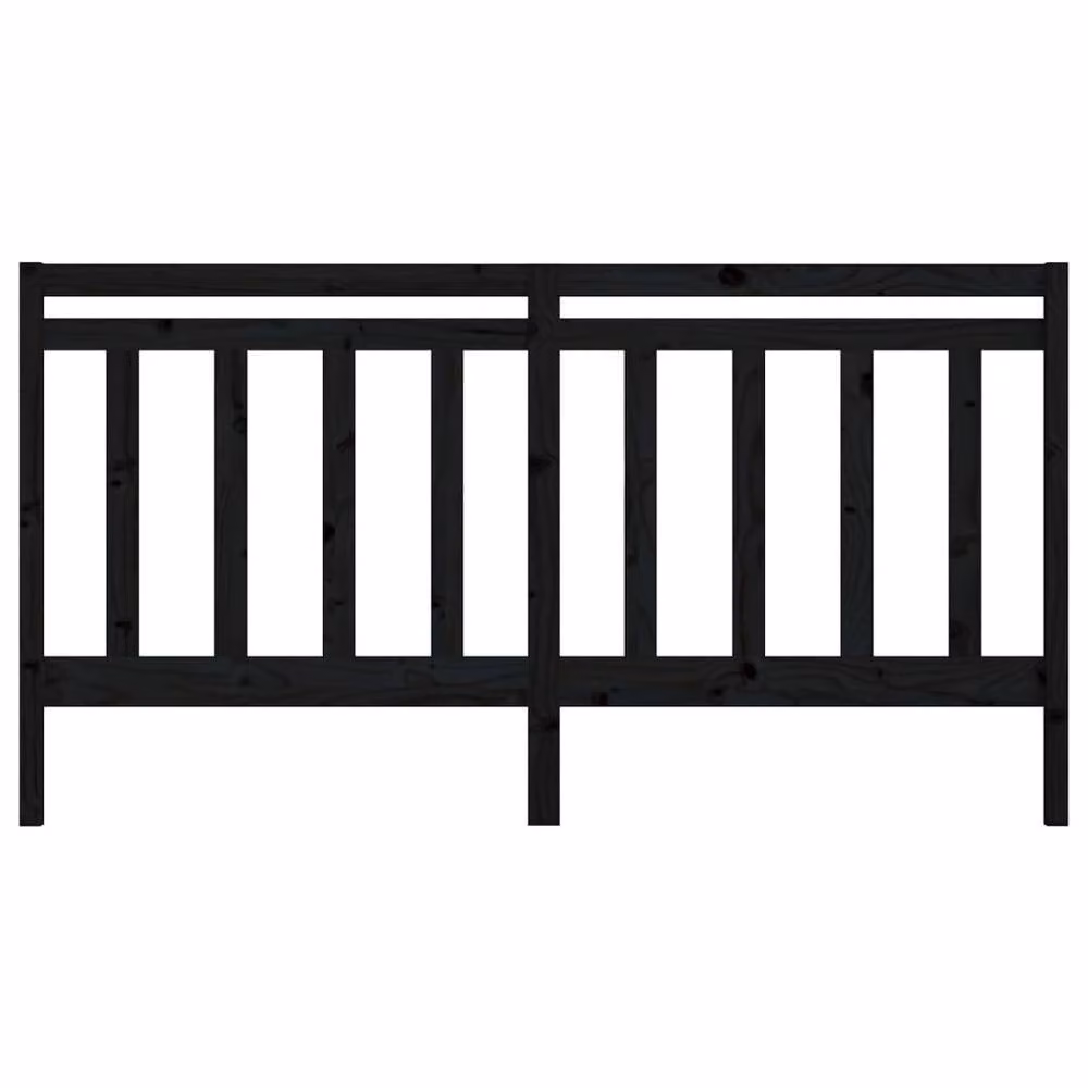 Berkfield Home Black Rustic Solid Pine Wood Bed Headboard W/D/H: 206 x 4 x 100 cm – 3