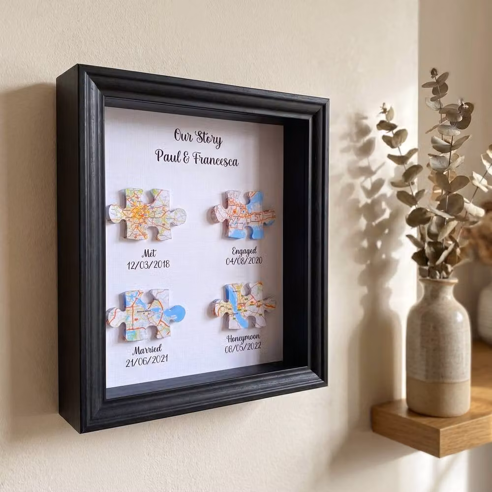Fragranced Humour Wedding Anniversary Map Print in Black and White – 3
