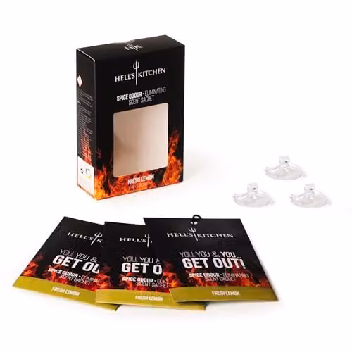 Hell's Kitchen Fresh Lemon Scented Sachets, 3 Per Pack, Black – 1