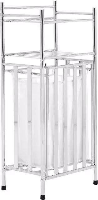 Orsina Dara Silver Metal Laundry Storage Unit with Shelves